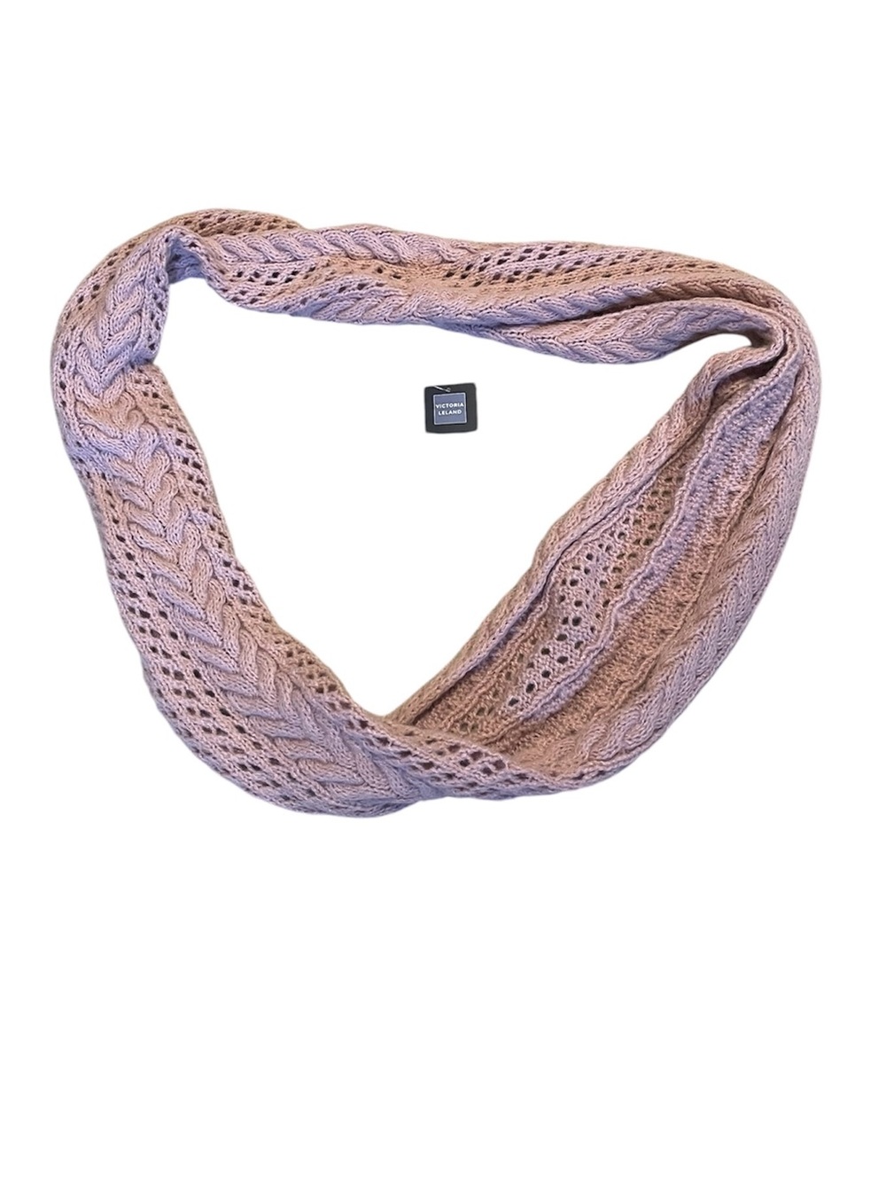 Cable Knit Infinity Scarf - Light Mauve